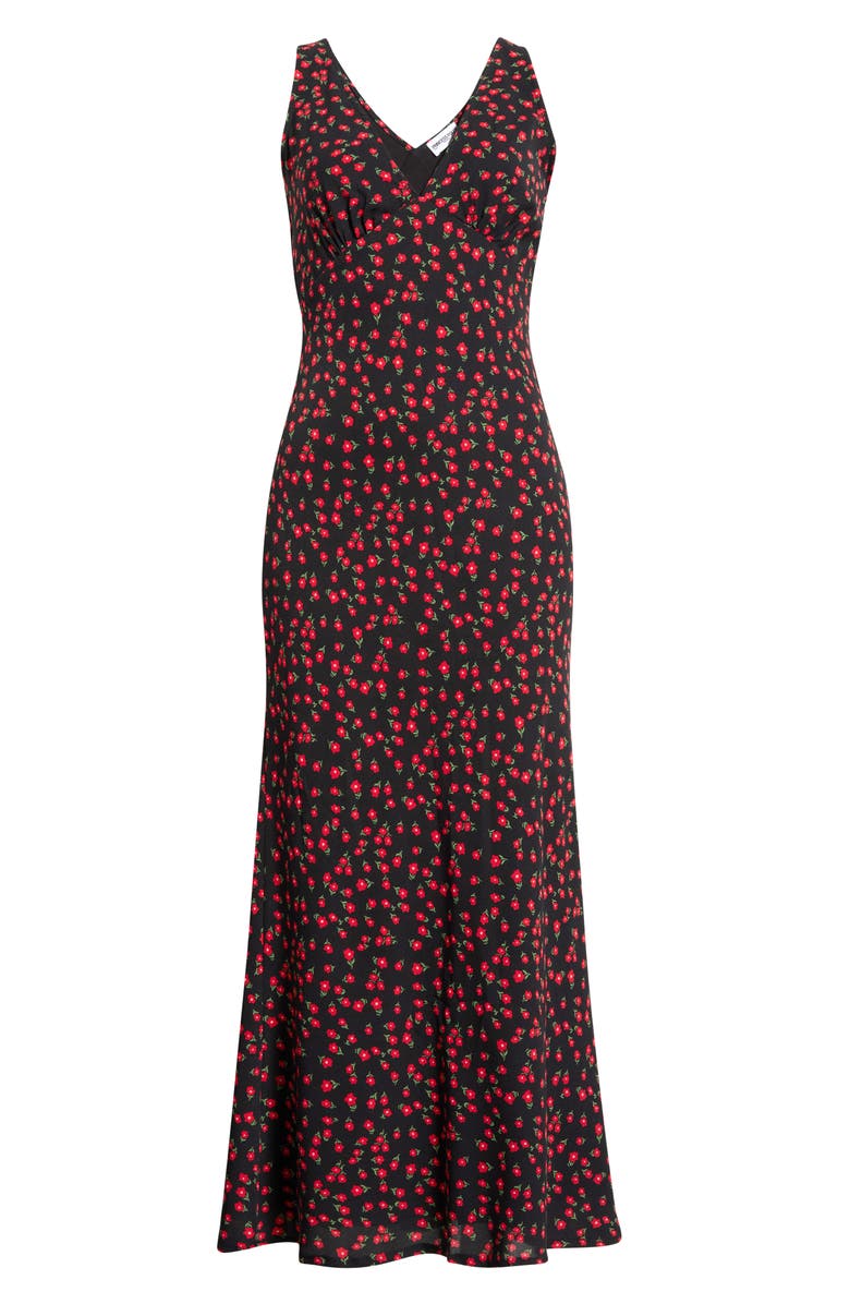 Princess Polly Nellie Sleeveless Maxi Sundress, Main, color, Black/ Red Floral