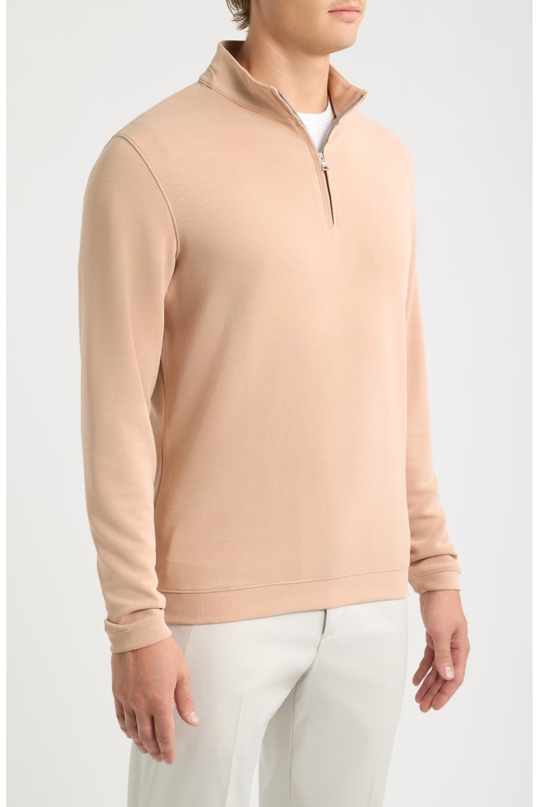 Crown Crafted Soft Suede Performance Quarter Zip Pullover, Alternate, color, LIGHT NUTMEG