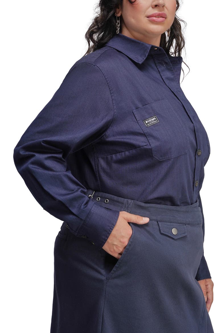 Essential Long Sleevde Button Up, Alternate, color, Navy