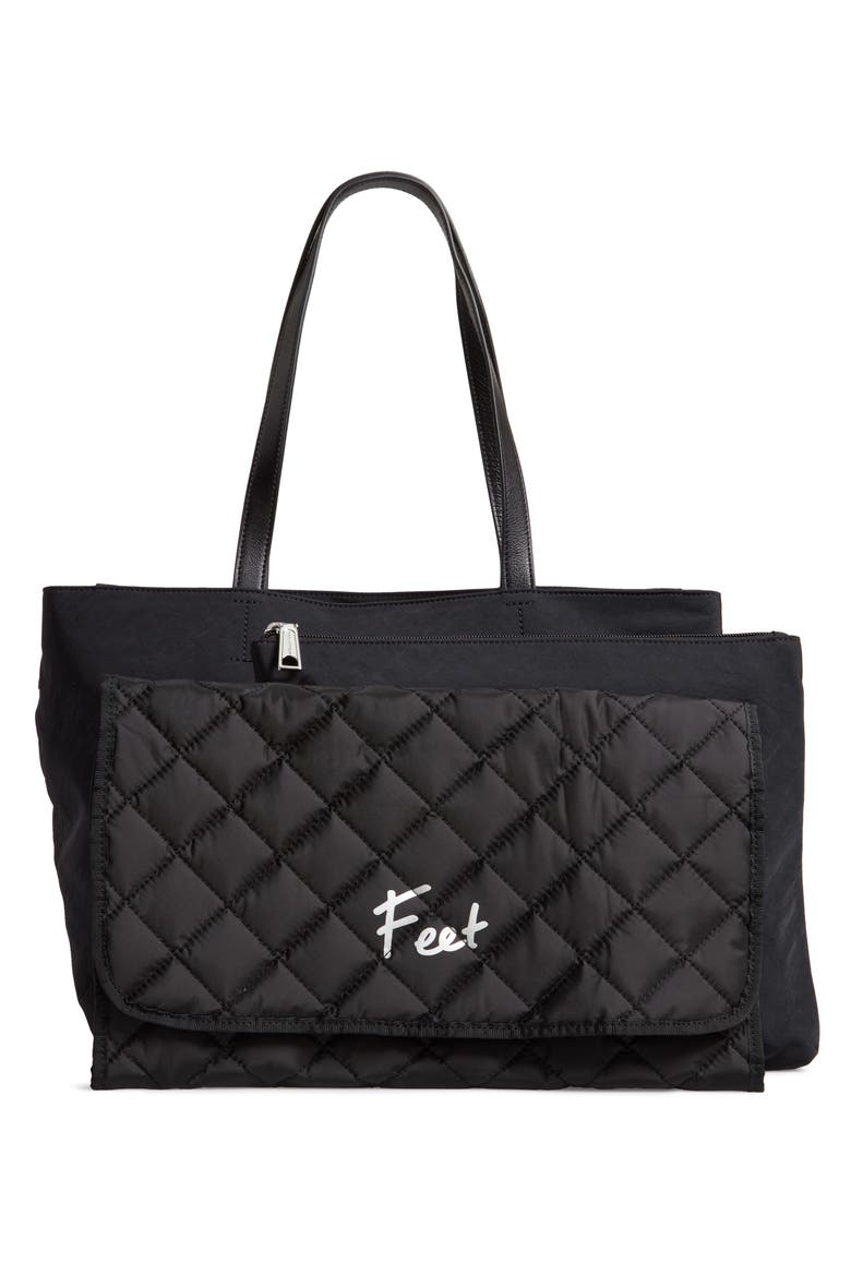 Logan Studded Nylon Baby Tote, Alternate, color, BLACK