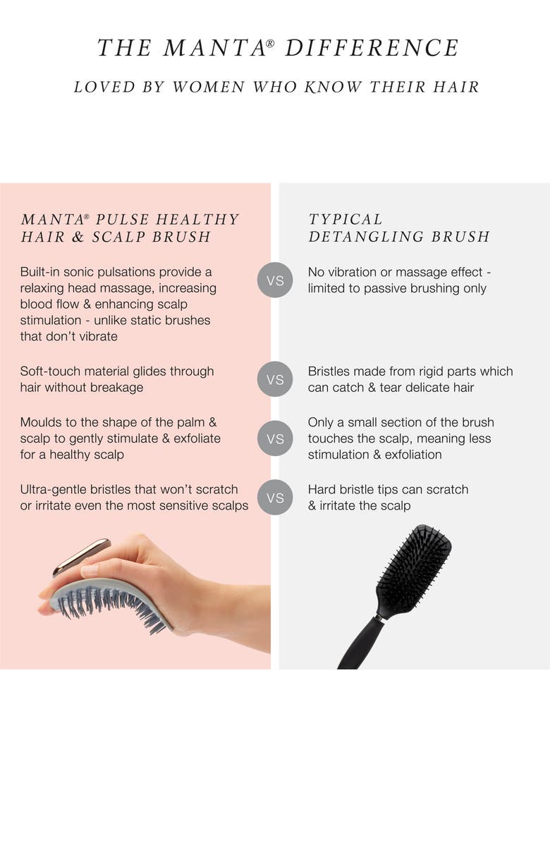 Manta Pulse Professional Scalp Massage Brush, Alternate, color, Grey