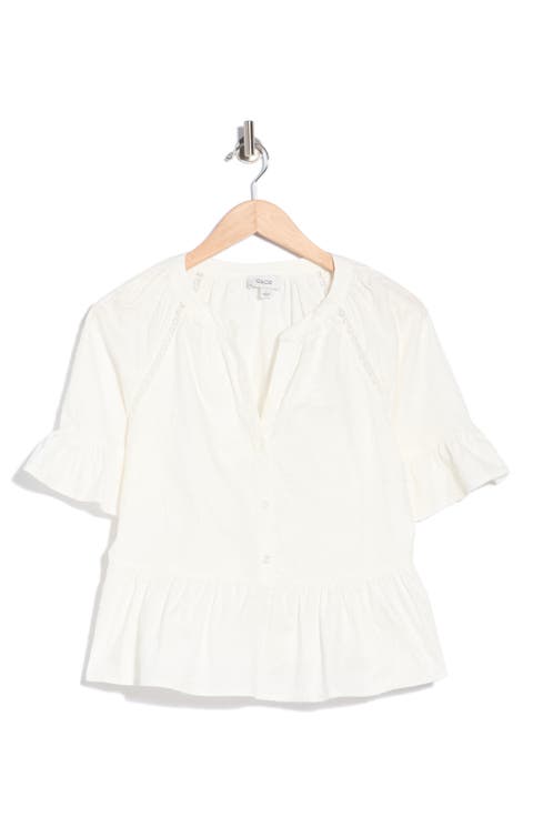 Ruffle Short Sleeve Peplum Top