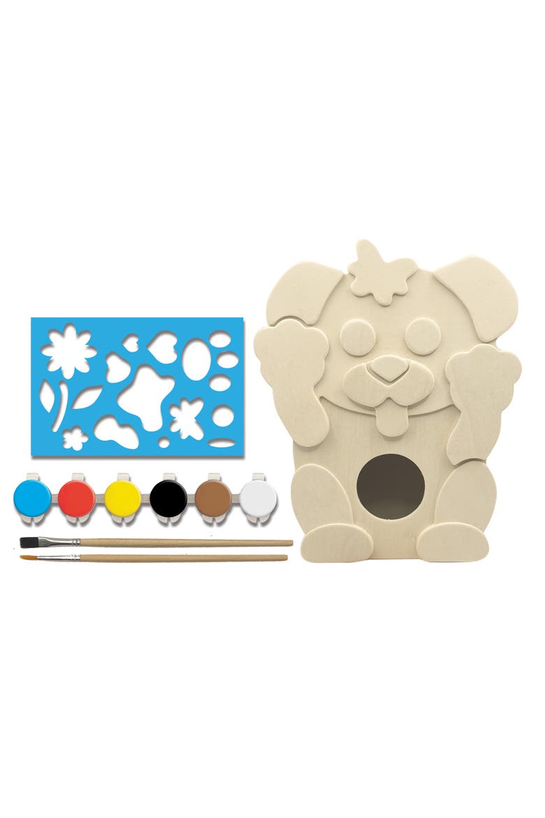 Playful Puppy Birdhouse Wood Craft Kit, Alternate, color, Multicolor