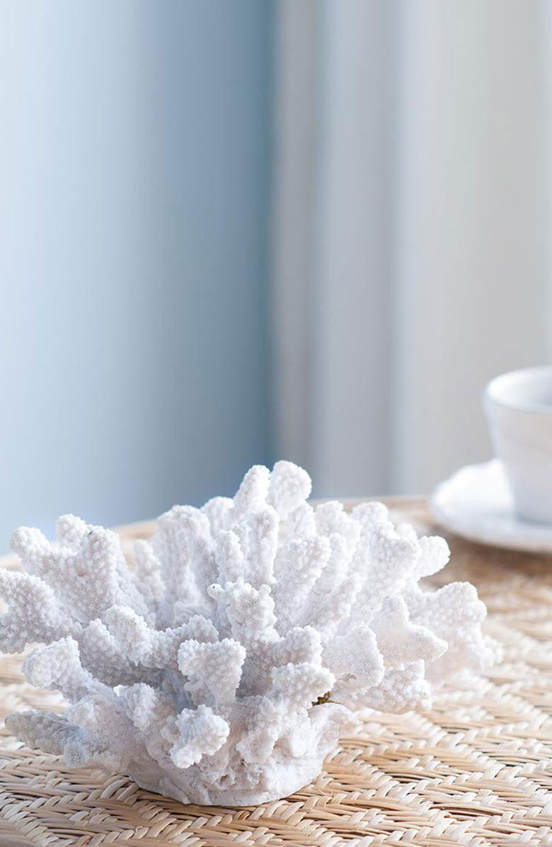 A & B Home Inna Faux Rising Coral Accent Decor, Alternate, color, White