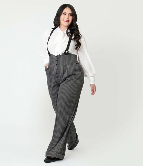 Plus Size Thelma High Waist Suspender Pants
