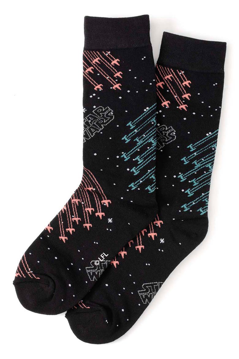 Star Wars Ship Crew Socks & Lapel Pin Set, Alternate, color, BLACK