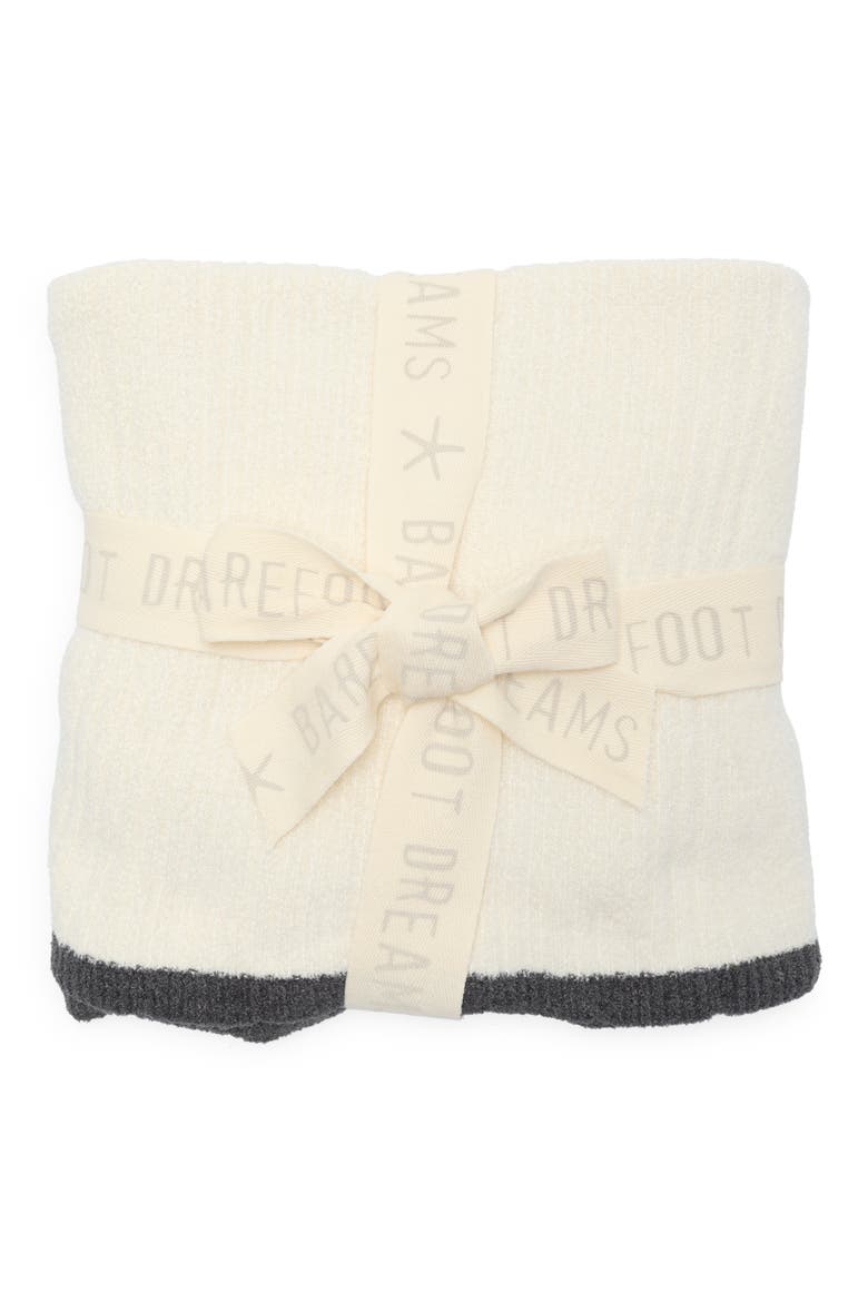 Scalloped Stroller Blanket, Main, color, CREAM-CARBON