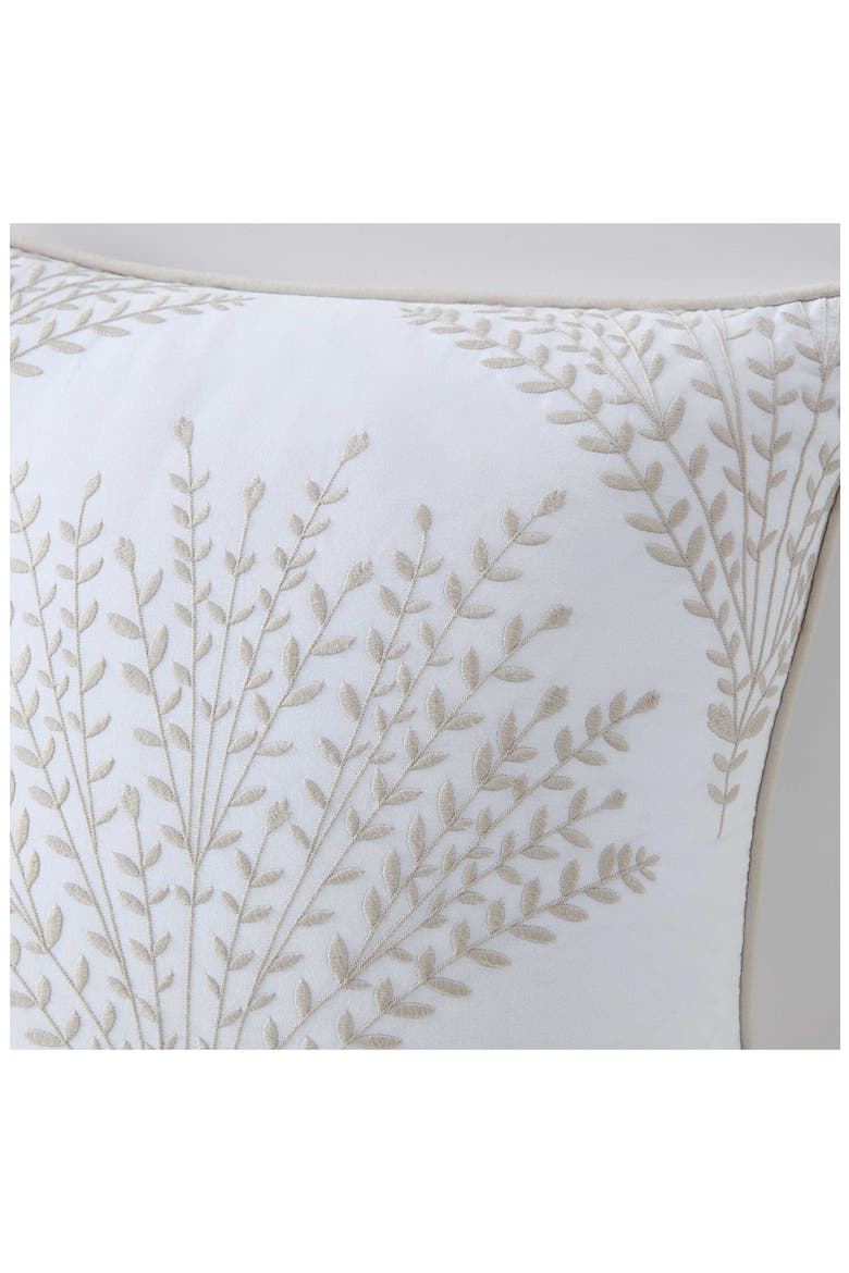 Cottage Leaf Cotton Decorative Pillow, Alternate, color, WHITE/ FEATHER