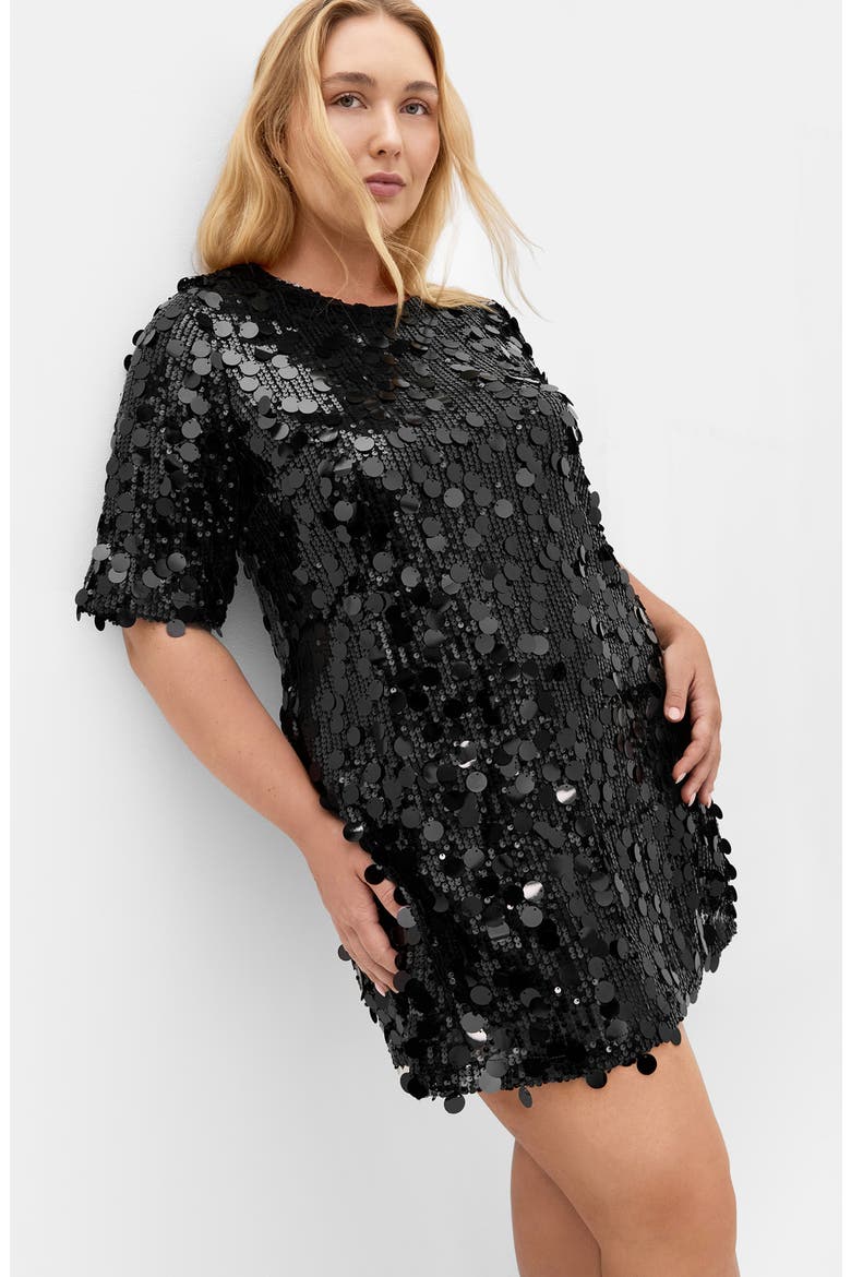 Adorn Sequin Minidress, Alternate, color, BLACK