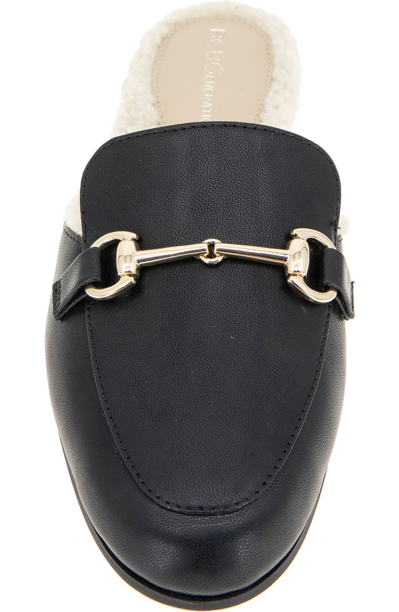 BCBGeneration Zorie 4 Faux Shearling Lined Bit Mule, Alternate, color, Black/ Faux Shearling