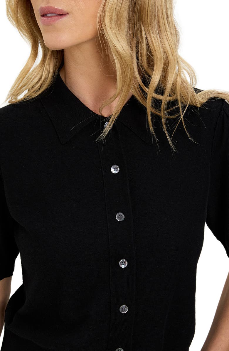 Michael Stars Sparrow Button Front Knit Shirt, Alternate, color, Black