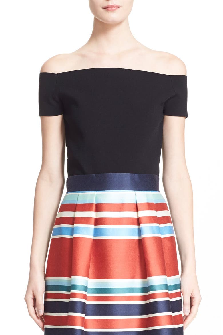 'Angel' Off the Shoulder Knit Top, Main, color, BLACK