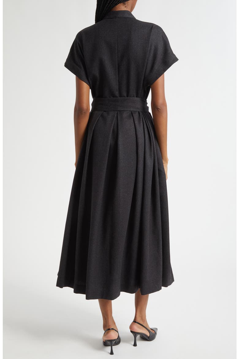 Belted Wool Blend Midi Dress, Alternate, color, 168 CARBON