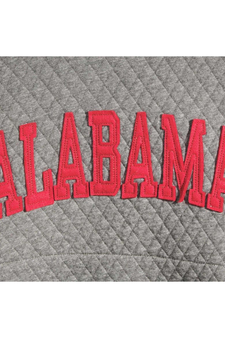 Women's Pressbox Heather Charcoal Alabama Crimson Tide Moose Quilted Pullover Sweatshirt, Alternate, color, Heather Gray