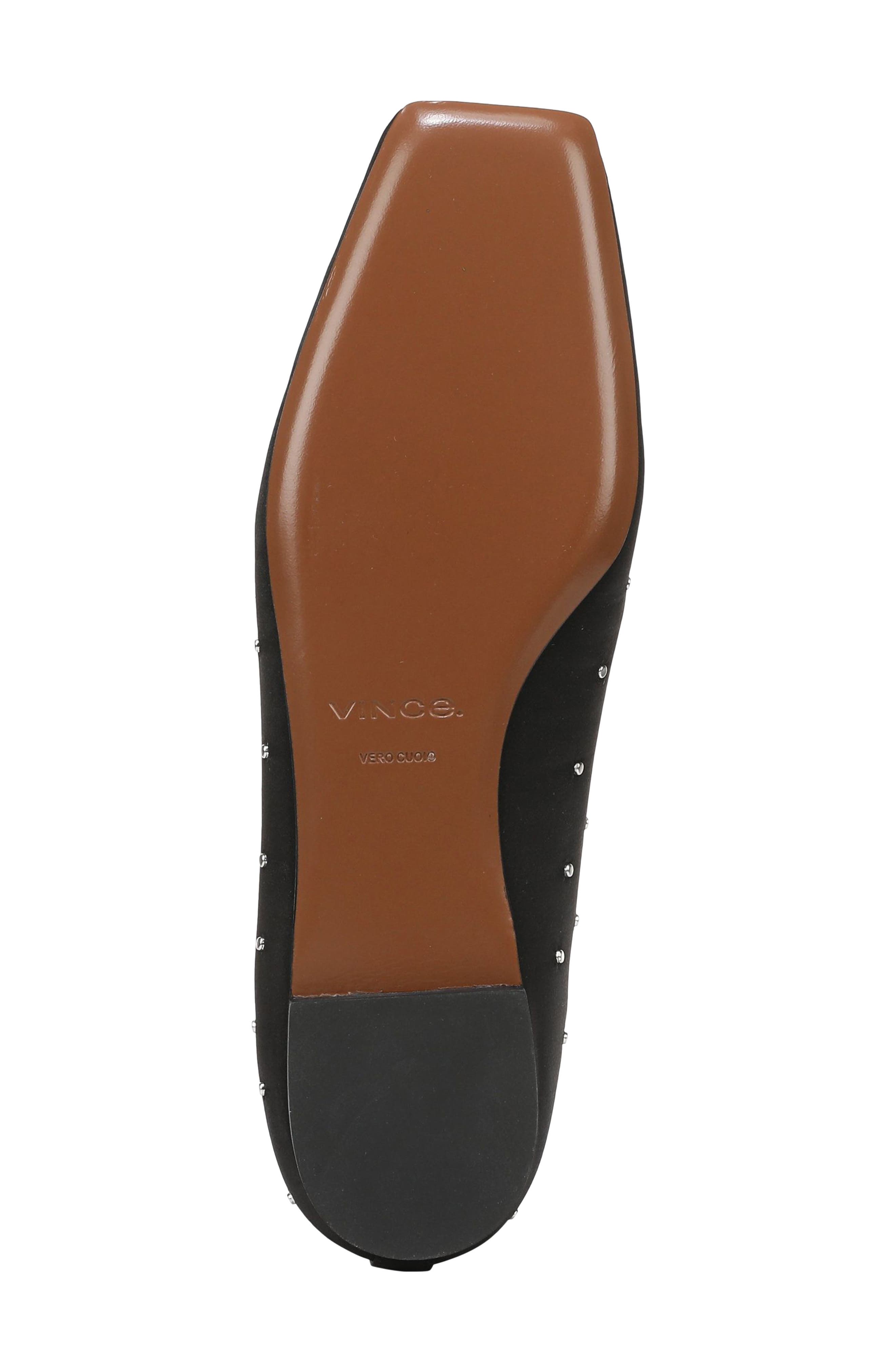 Darla Studded Flat, Alternate, color, BLACK SATIN FABRIC