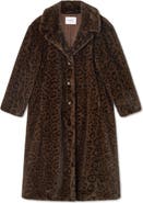 LK Bennett Leila Animal Print Faux Fur Coat