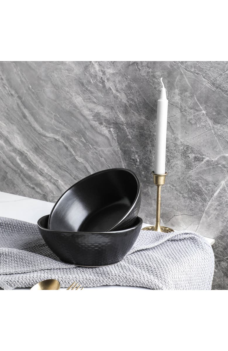 Stone Lain Abigael Stoneware 4-Piece Bowl Set, Main, color, Black