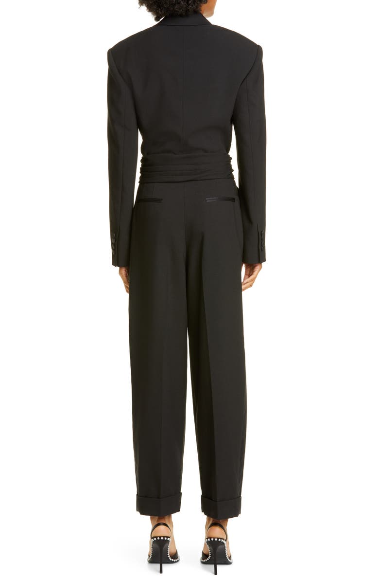 Alexander Wang Tie Waist Tuxedo Jumpsuit, Alternate, color,