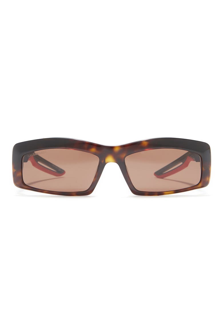 57mm Rectangle Sunglasses, Main, color, HAVANA GREY BROWN