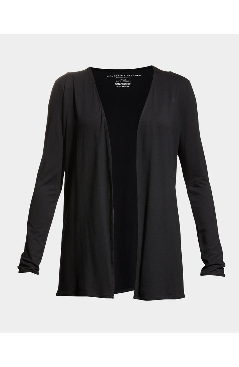 Majestic Filatures Soft Touch Open Cardigan, Main, color, Noir