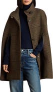 Lauren Ralph Lauren Houndstooth Wool Blend Cape
