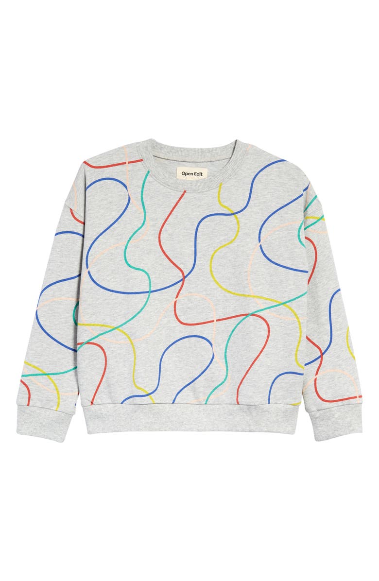 Open Edit Mosaic Print Sweatshirt, Main, color, 