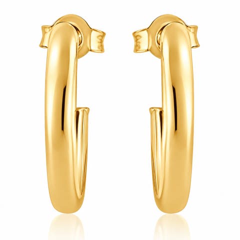 14k Gold 3mm Small Women's Hoop Earrings .5" Tall 1 Grams