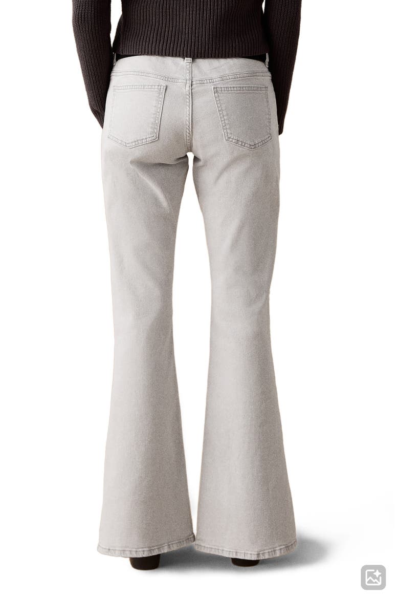 Front Split Hem Low Rise Flare Jeans, Alternate, color, LIGHT DENIM GREY