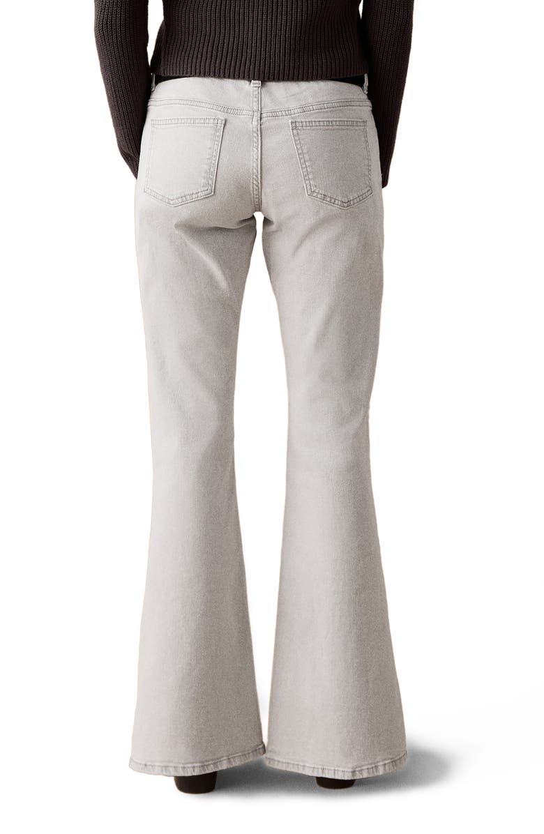 MANGO TEEN Front Split Hem Low Rise Flare Jeans, Alternate, color, Light Denim Grey