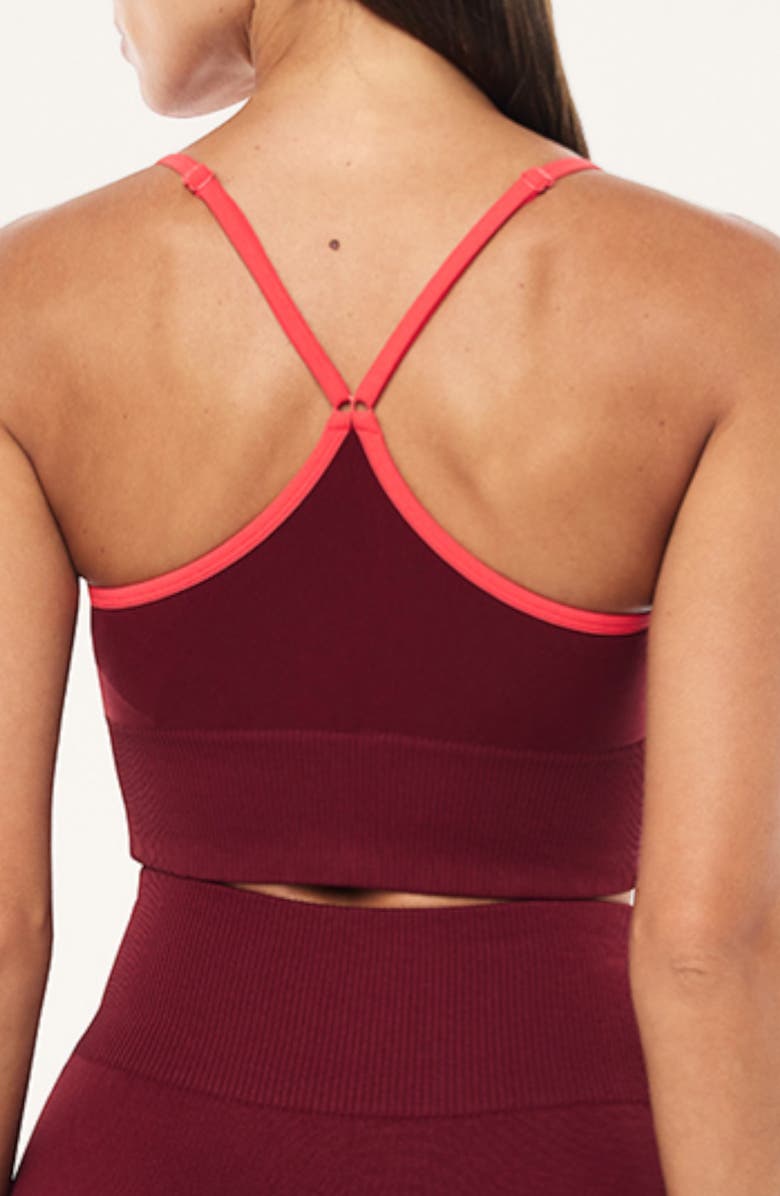 P.E Nation Release Seamless Crop Tank, Alternate, color, Cabernet / Strawberry