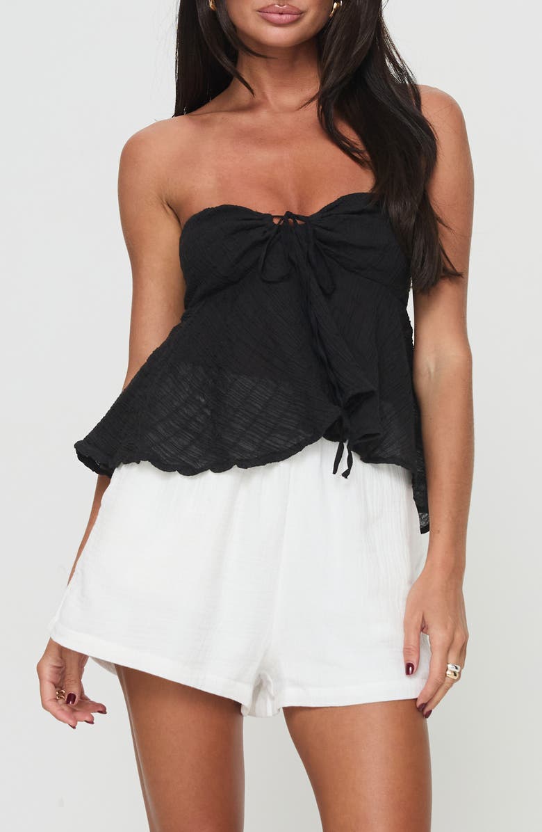 Princess Polly Summer Nights Strapless Top, Main, color, Black Low Impact