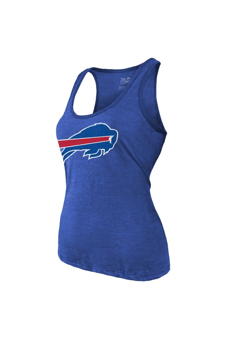 Women's Majestic Threads Heathered Royal Buffalo Bills Name & Number Tri-Blend Tank Top, Alternate, color, Royal
