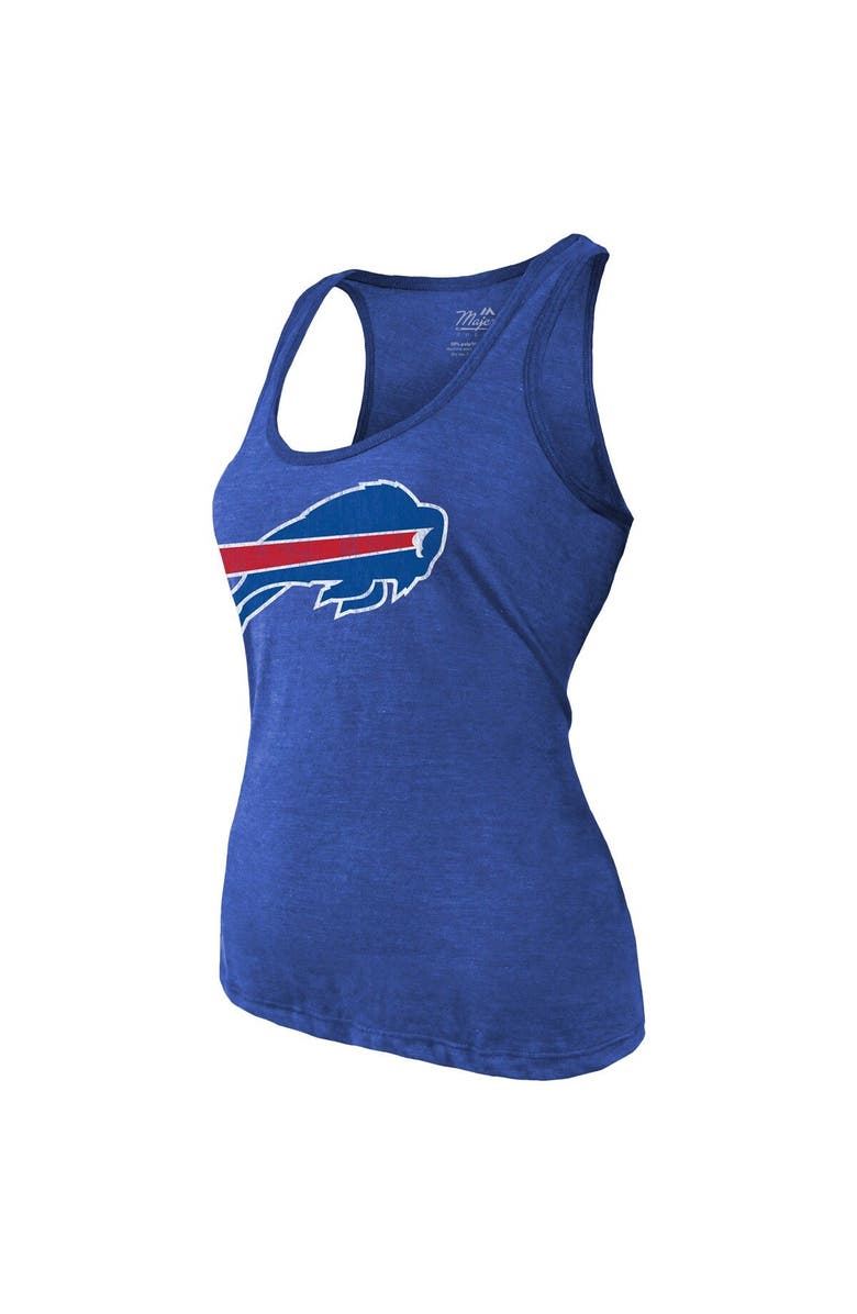 Majestic Threads Women's Majestic Threads Heathered Royal Buffalo Bills Name & Number Tri-Blend Tank Top, Alternate, color,