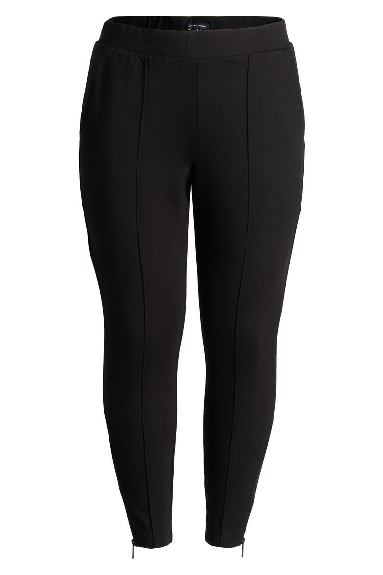 Moro Pintuck Pleat Pull-On Pants, Alternate, color, BLACK