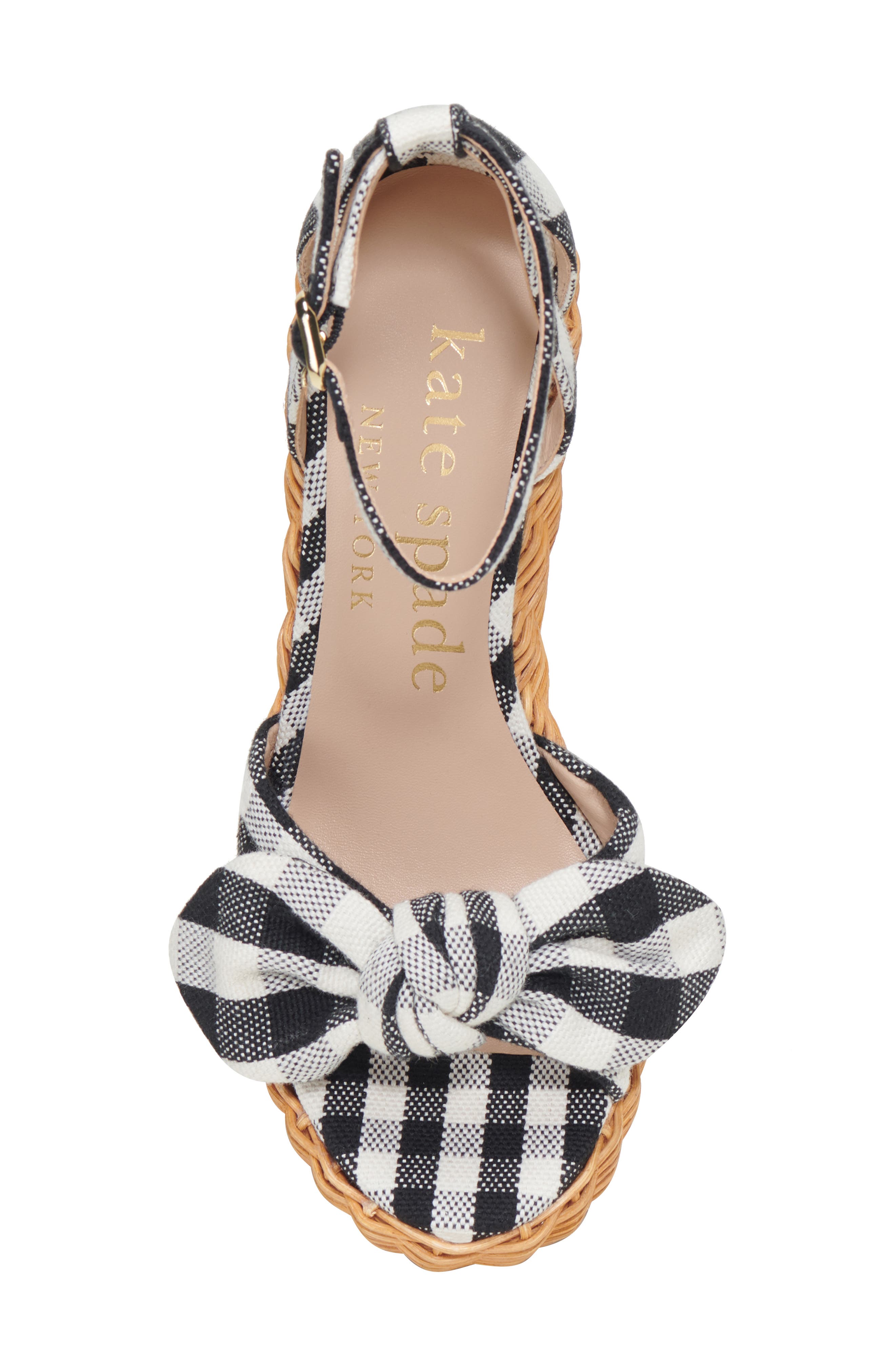 Kate Spade New York tianna gingham wicker wedge sandal  display picture 1