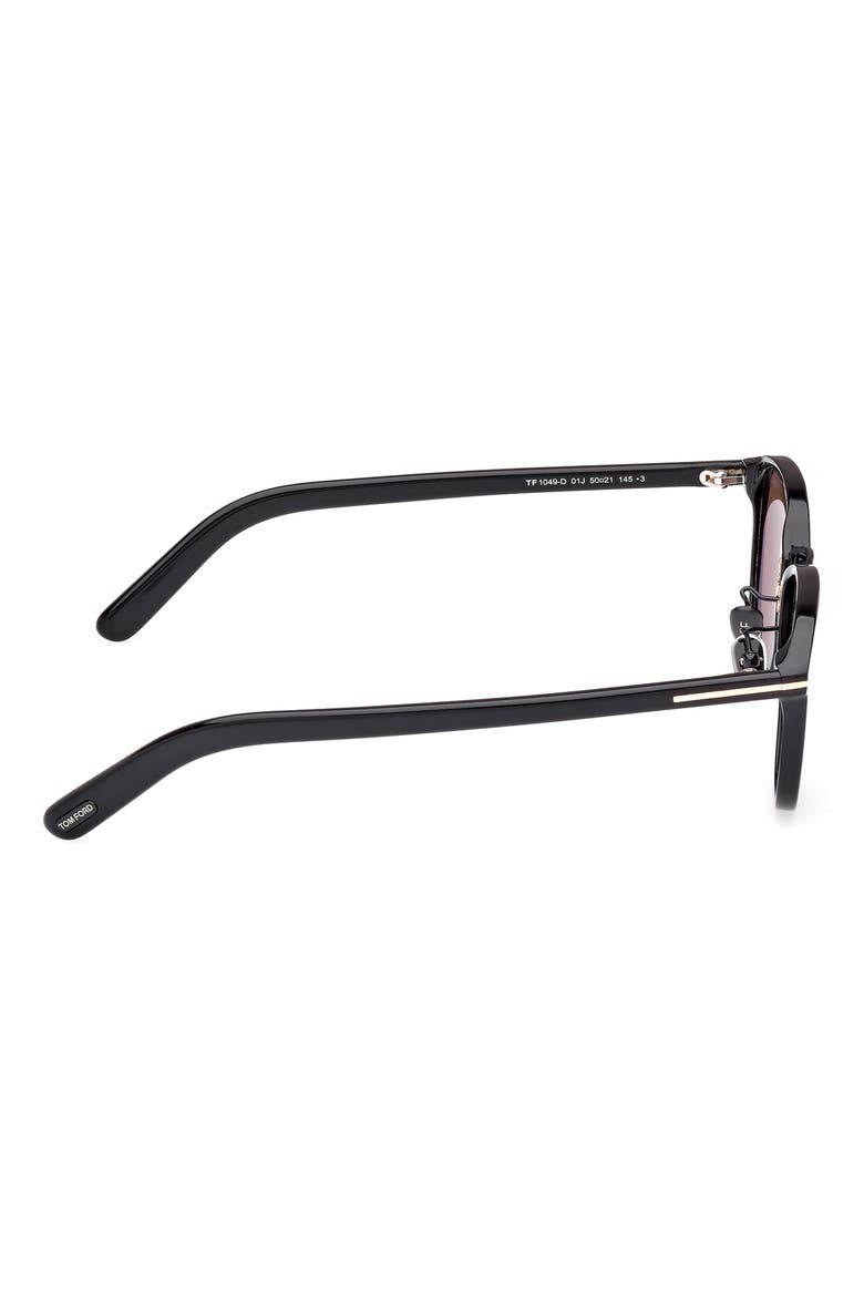 50mm Square Sunglasses, Alternate, color, SHINY BLACK / ROVIEX