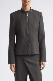 ST. AGNI Wool Blend Moto Jacket