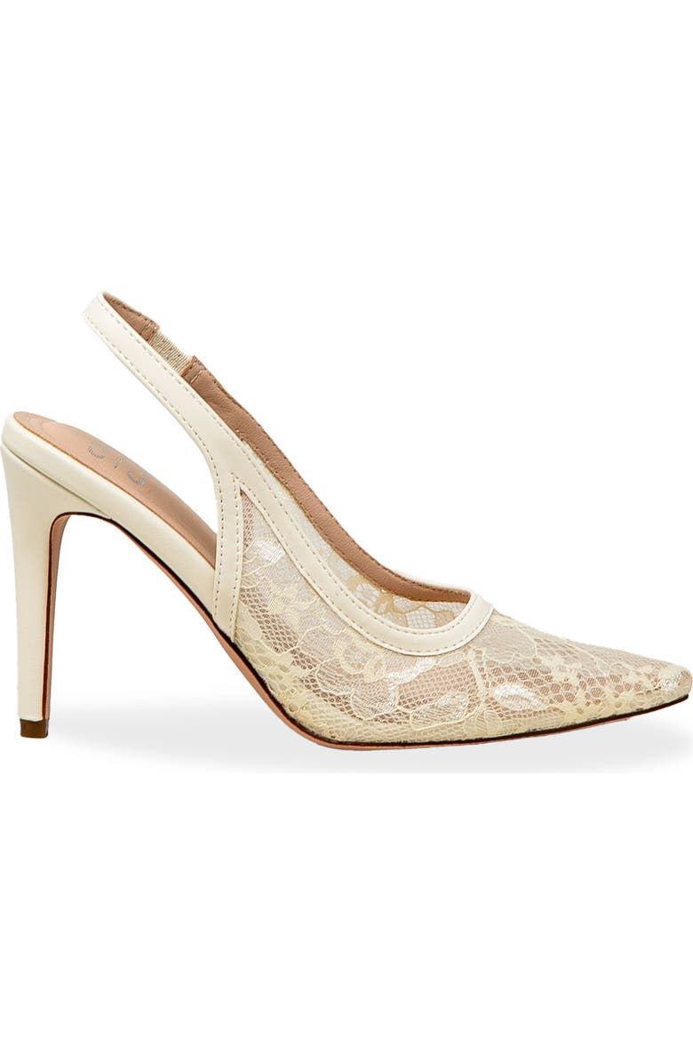 CHASE AND CHLOE Bethany Floral Lace Slingback Pump, Alternate, color, Off White