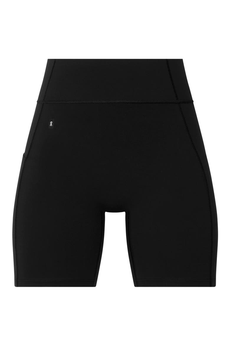 Studio High Waist Pocket Bike Shorts, Alternate, color, BLACK