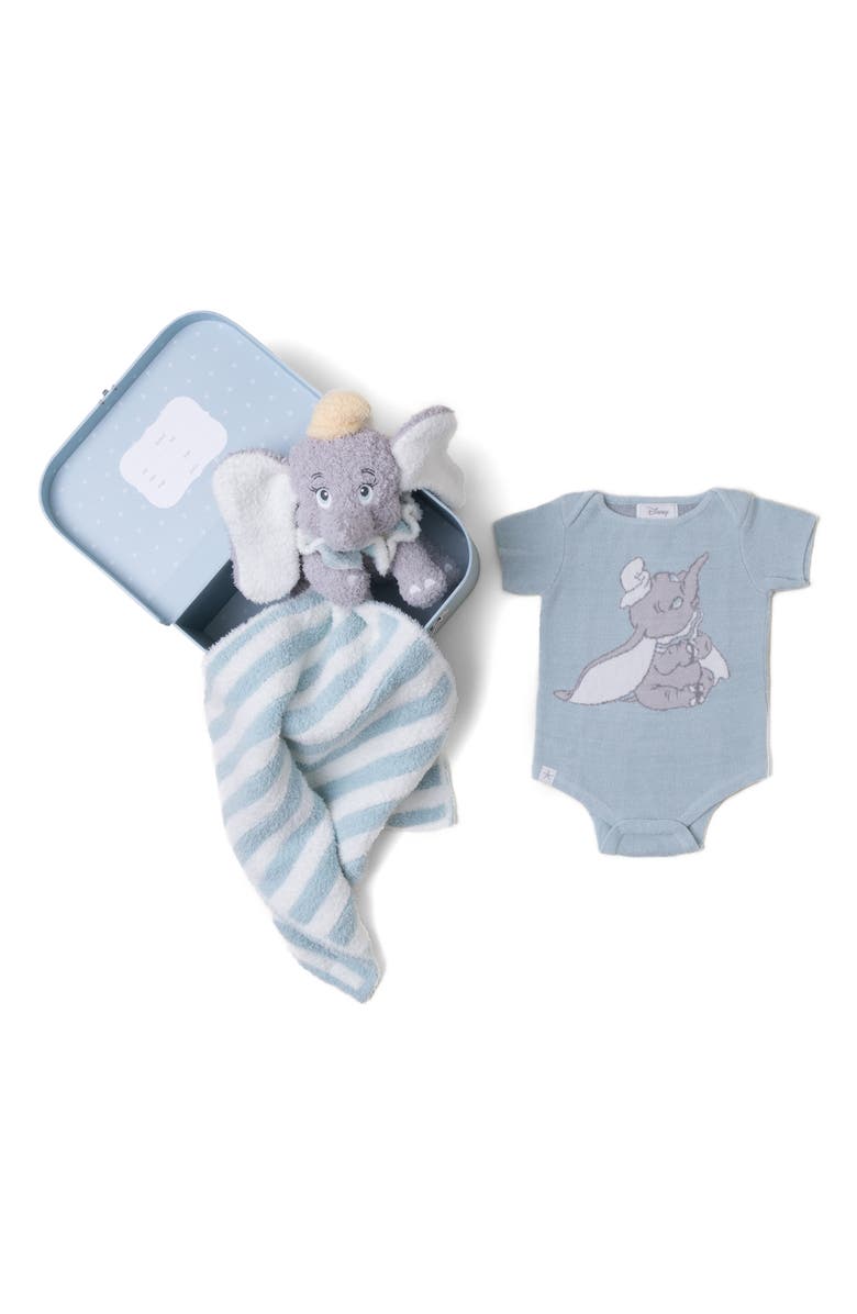 Barefoot Dreams<sup>®</sup> x Disney<sup>®</sup> Dumbo CozyChic Ultra Lite<sup>™</sup> Bodysuit, Blanket Buddy & Keepsake Luggage Box Set, Main, color,