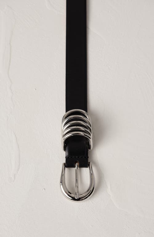 Dehanche Hollyhock Leather Belt In Black/silver