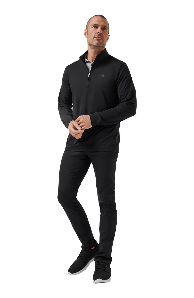 TravisMathew Heater Pro Quarter Zip Pullover, Alternate, color, Black