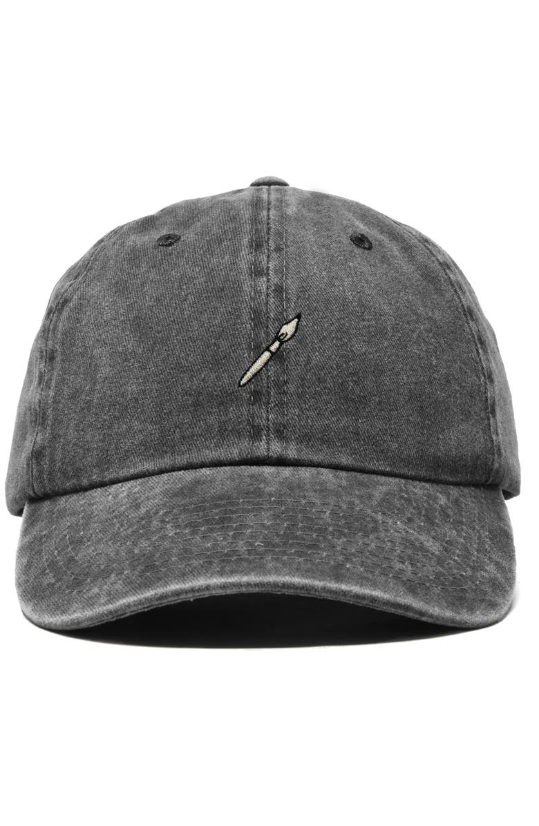 Dalix Paint Brush Dad Cap, Main, color, Washed Black