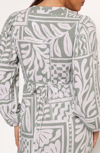 Kolby Mixed Print Long Sleeve Maxi Dress