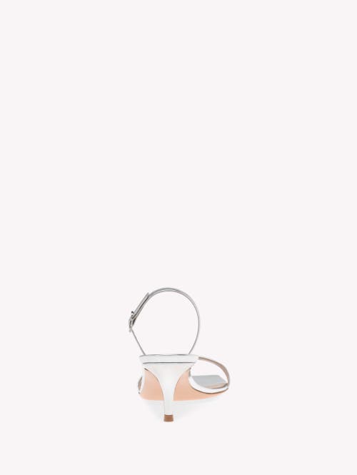 Shop Gianvito Rossi Ribbon Kitten Sandals In Metallic Silver