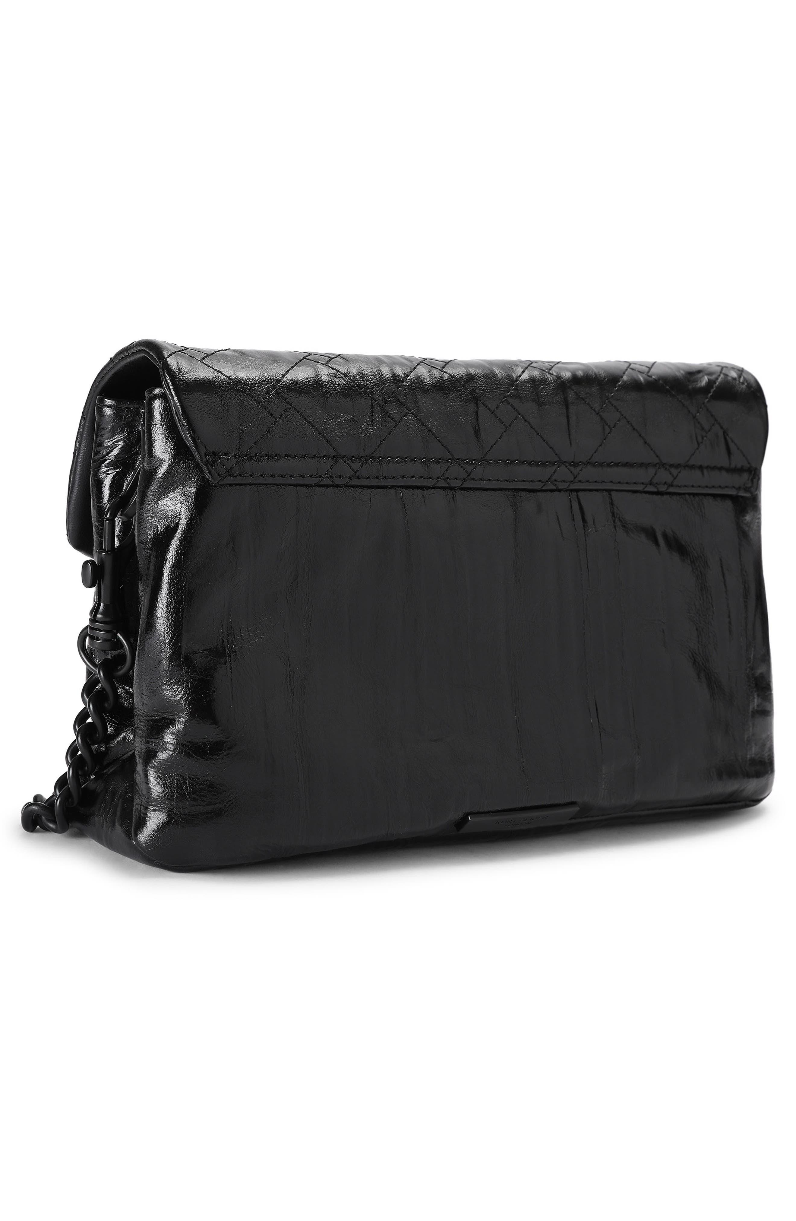 Celia Leather Shoulder Bag, Alternate, color, BLACK