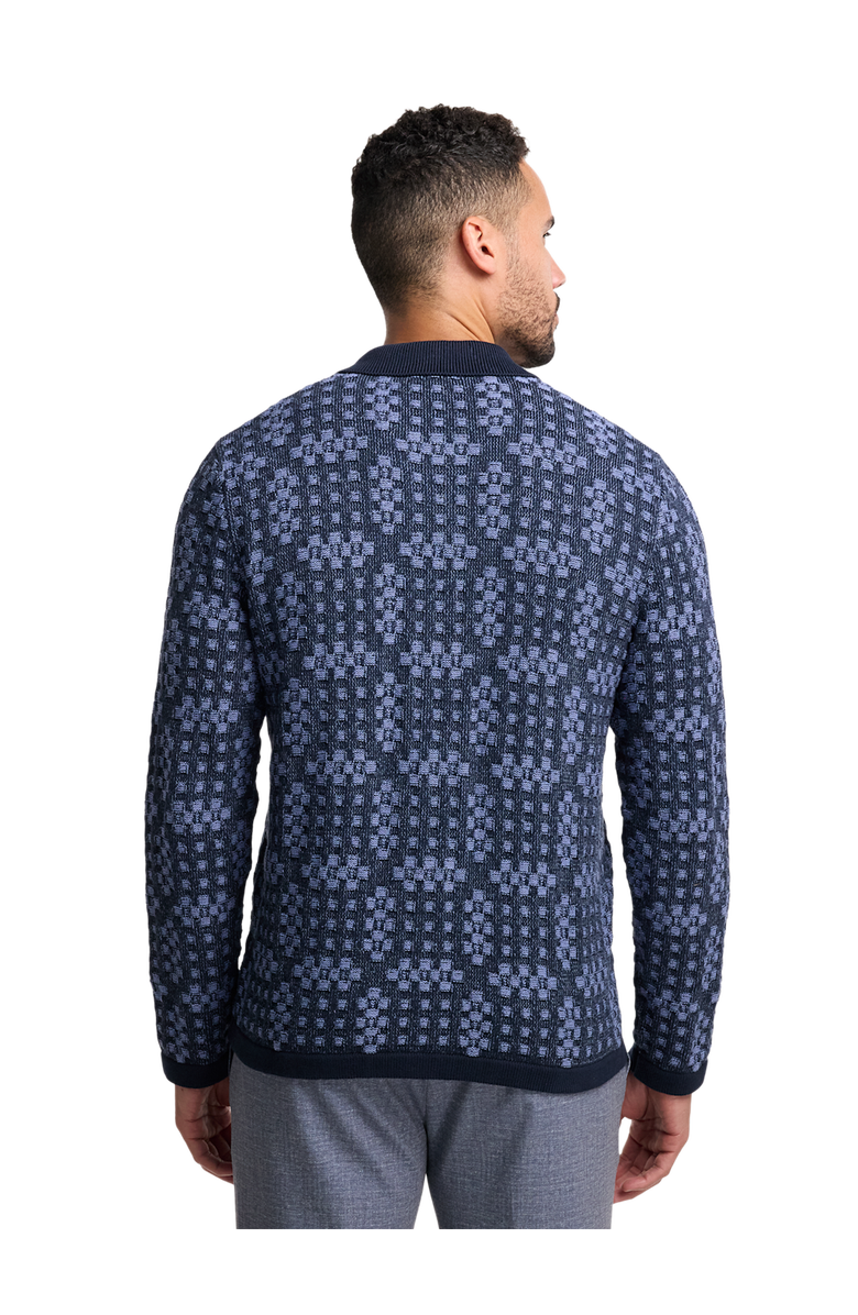 Paul Fredrick Cotton Button Front Polo Long Sleeve, Alternate, color, Navy