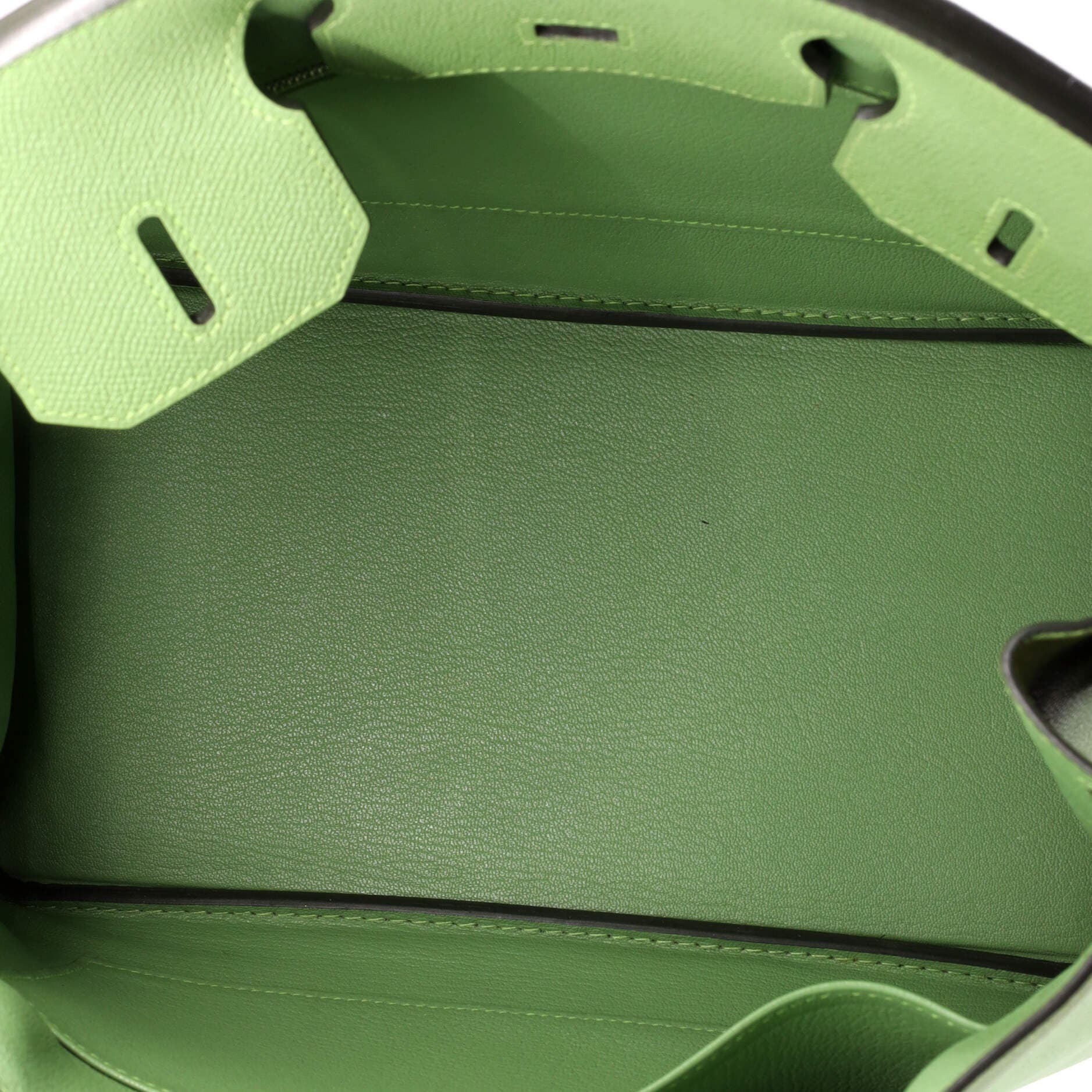 Birkin Handbag Green Epsom with Palladium Hardware 30, Alternate, color, Green