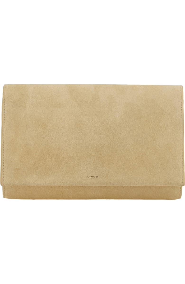 Vince Suede Wallet on a Strap, Main, color, Maiz