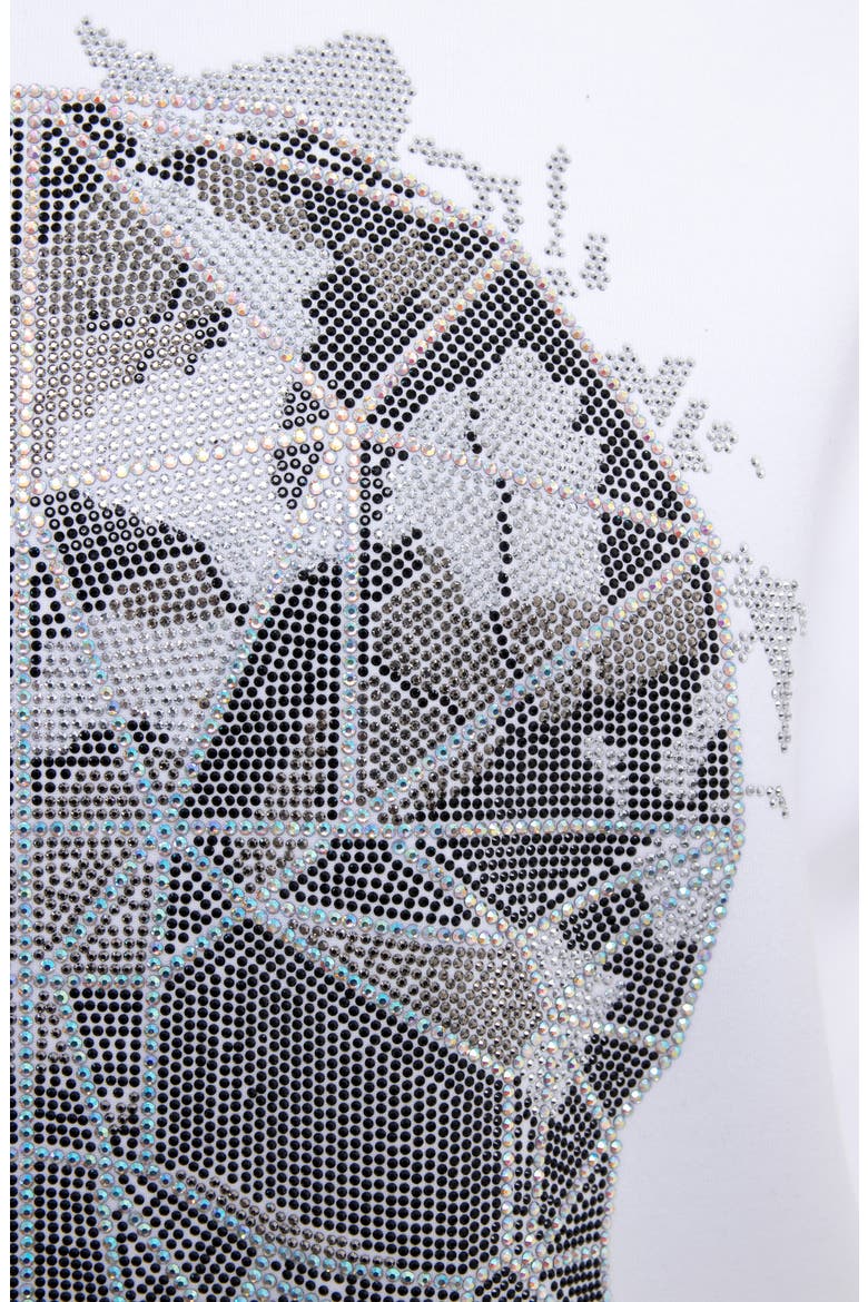 Geometric Studded Graphic Hoodie, Alternate, color, WHITE